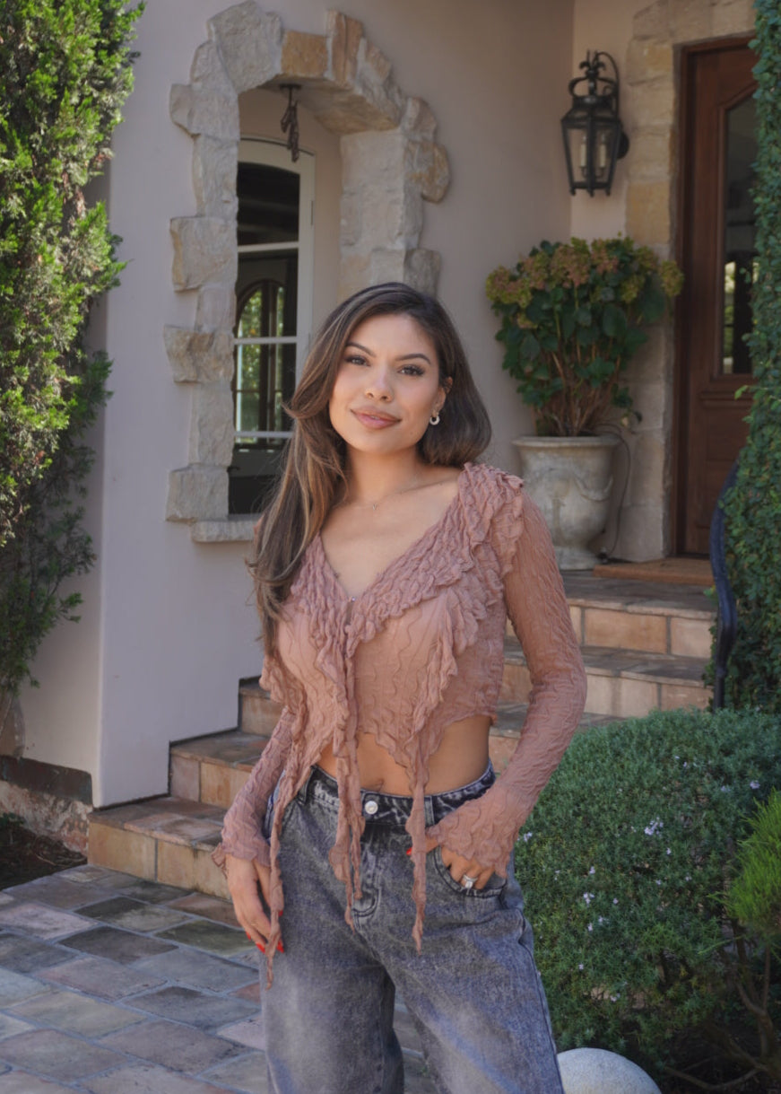 Sierra Ruffle Top | Tan