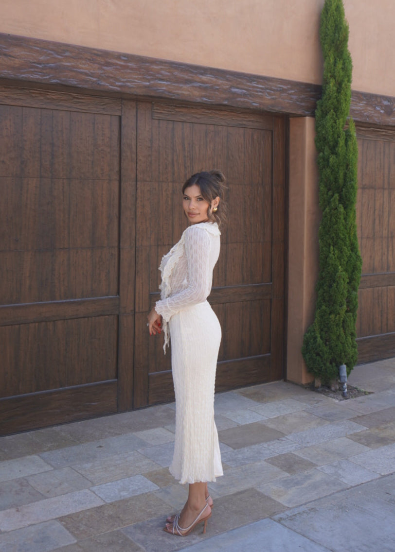 Jade Ruffle Set | Cream