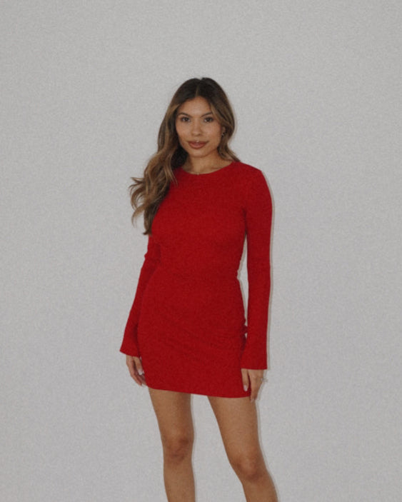 Heather Backless Dress | Red