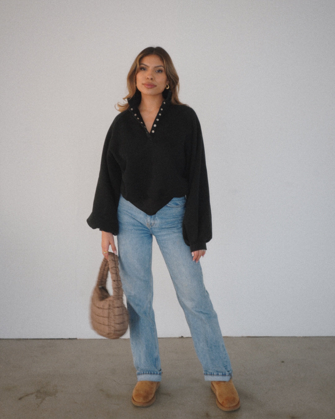 Erin Button Sweater | Black