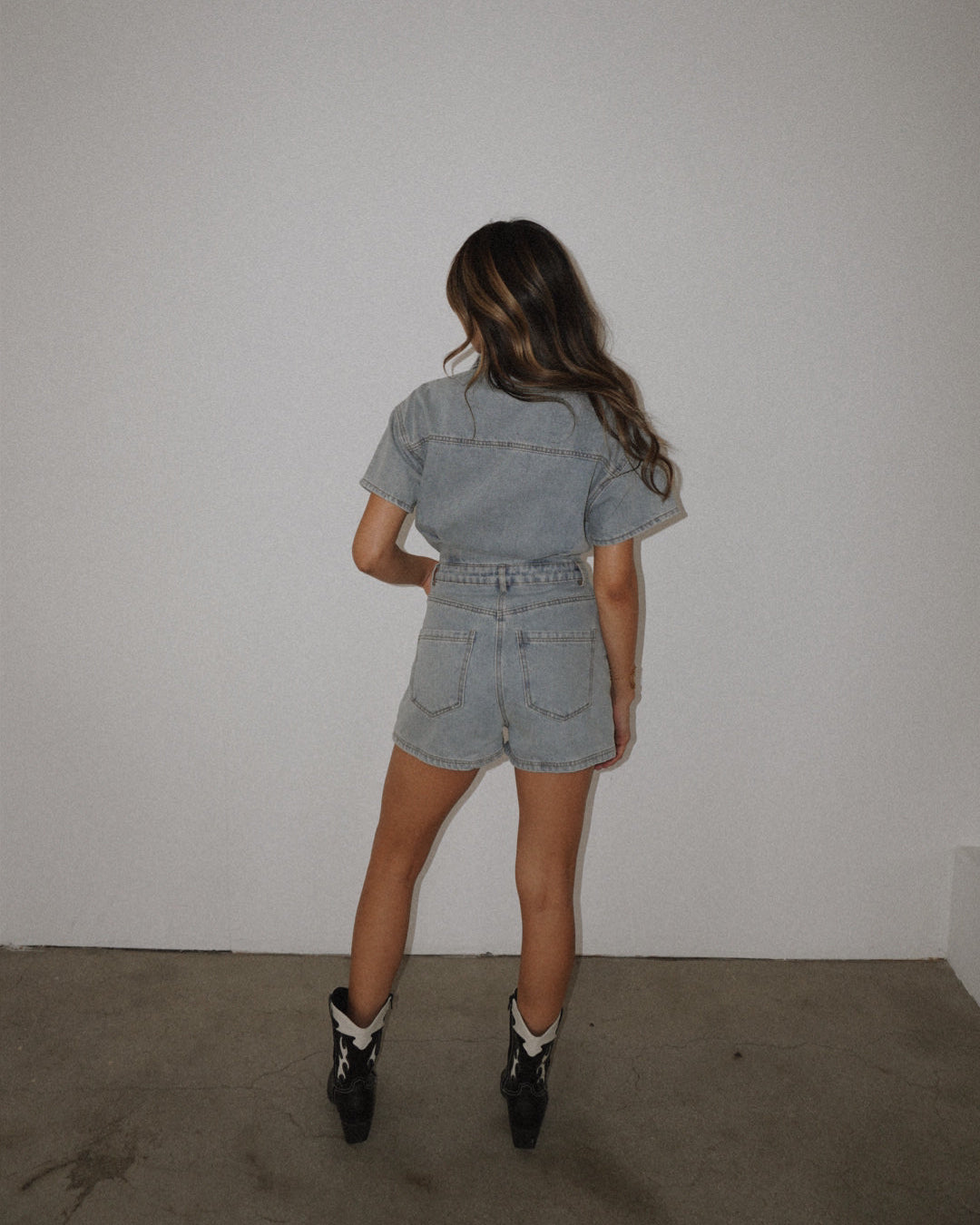 Hannah Denim Romper