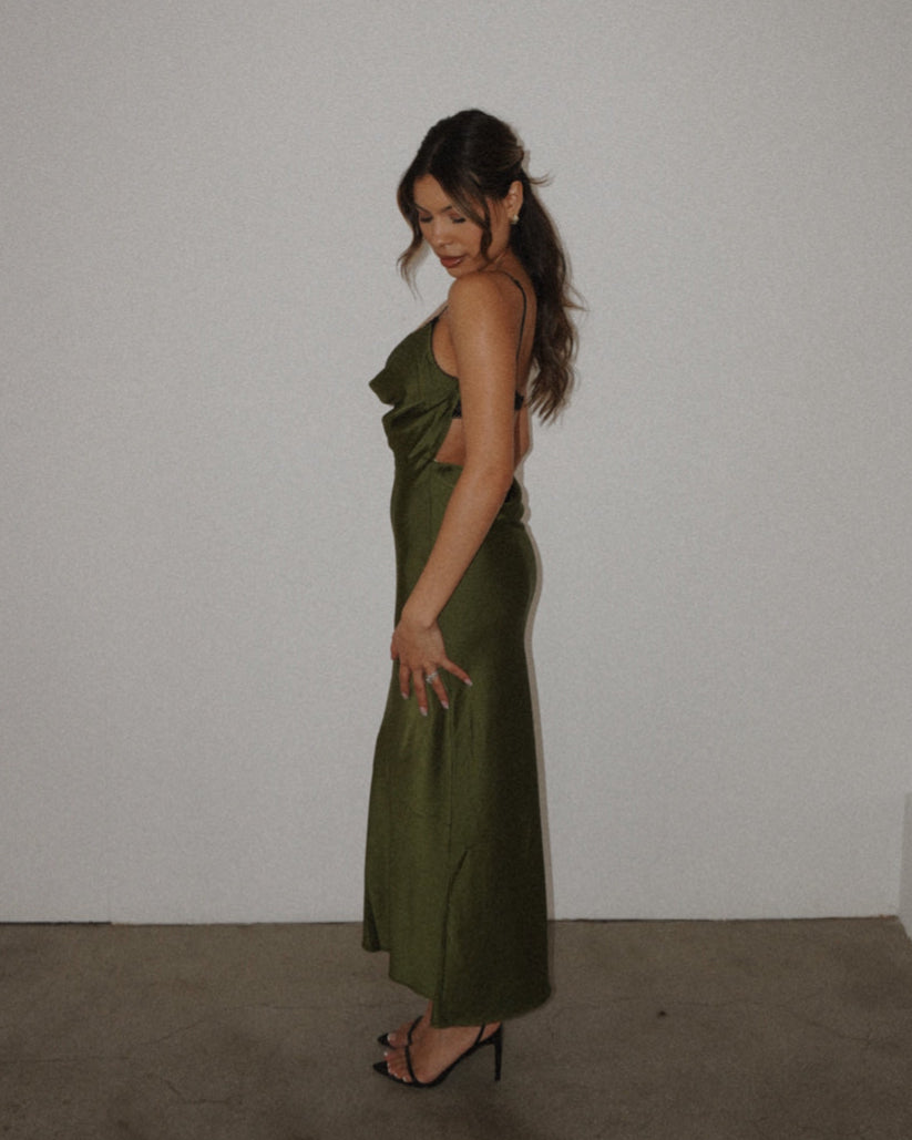 Ally Silk Dress | Emerald