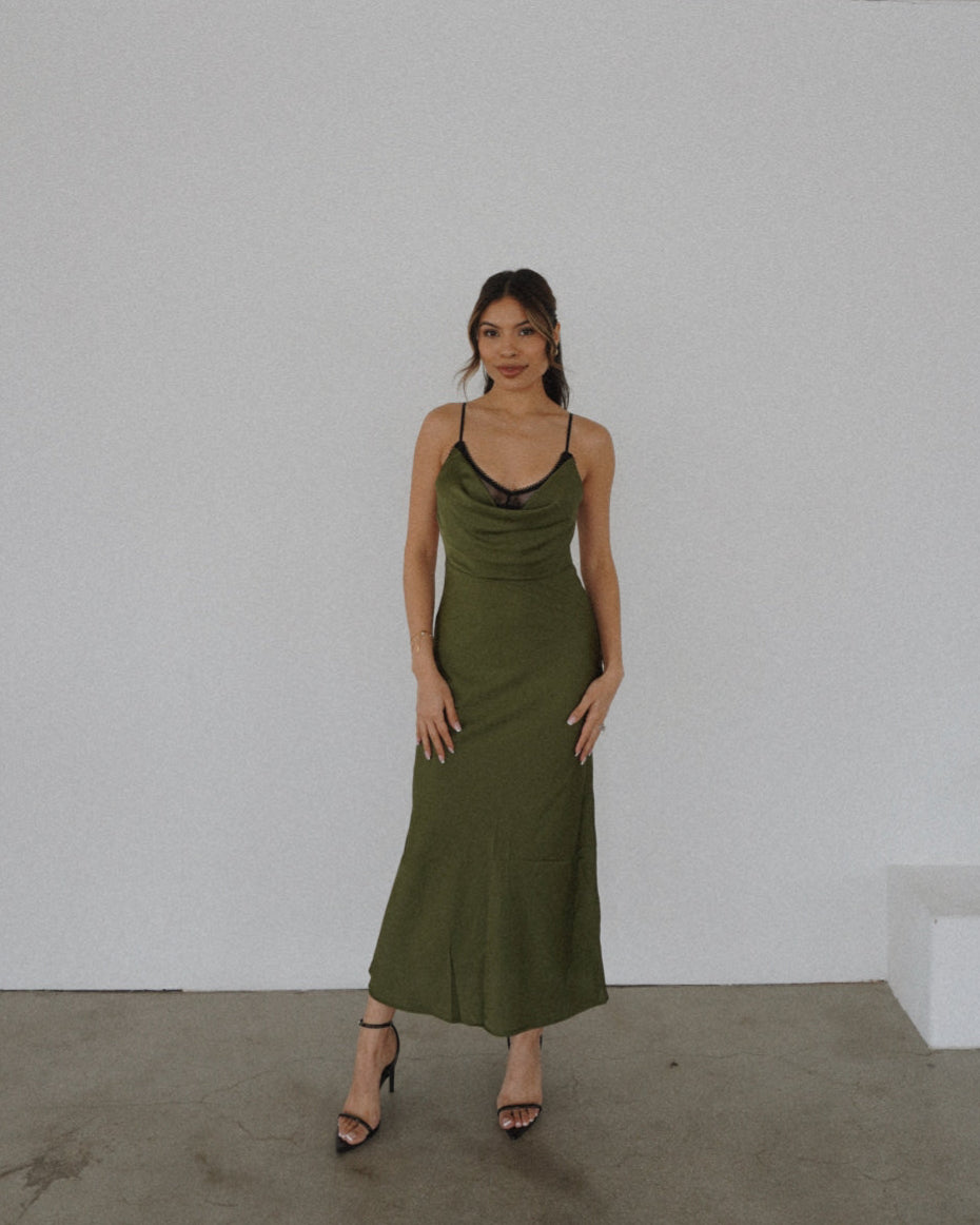 Ally Silk Dress | Emerald