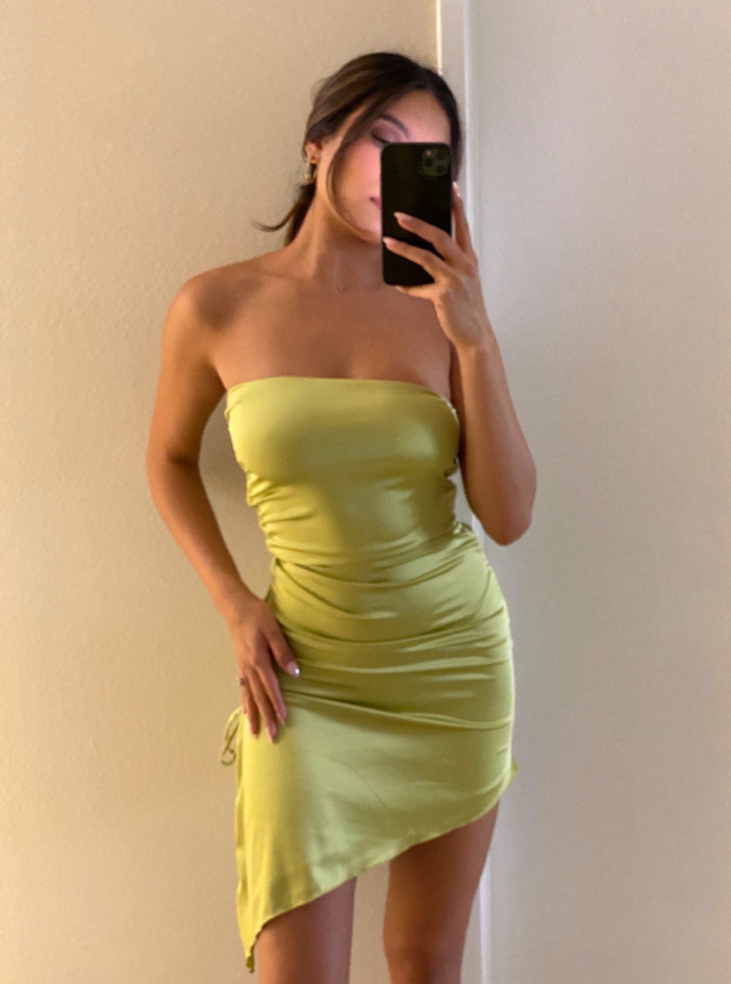 Nicole Satin Dress | Sage