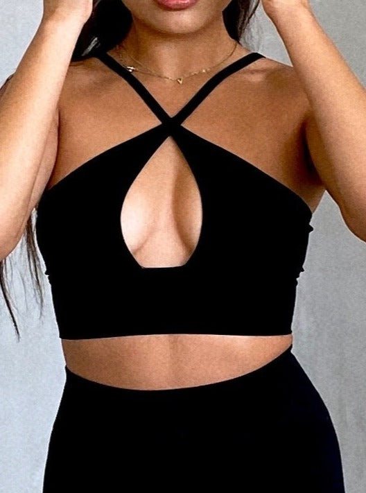 Kimmy Cross Top | Black