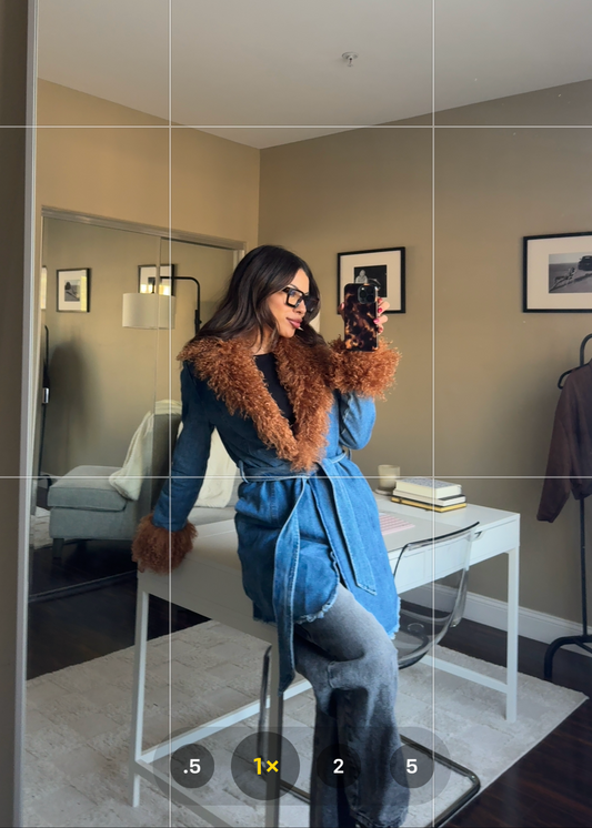 Clemmie Fur Demin Coat