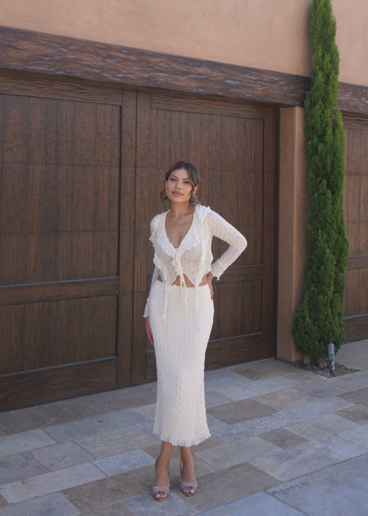 Jade Ruffle Set | Cream