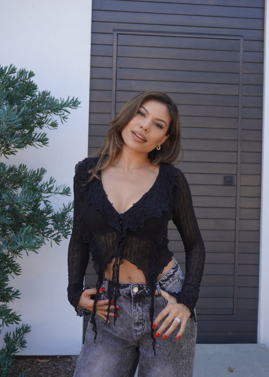 Sierra Ruffle Top | Black