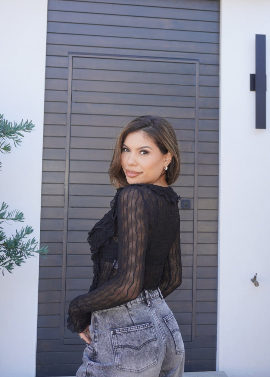 Sierra Ruffle Top | Black
