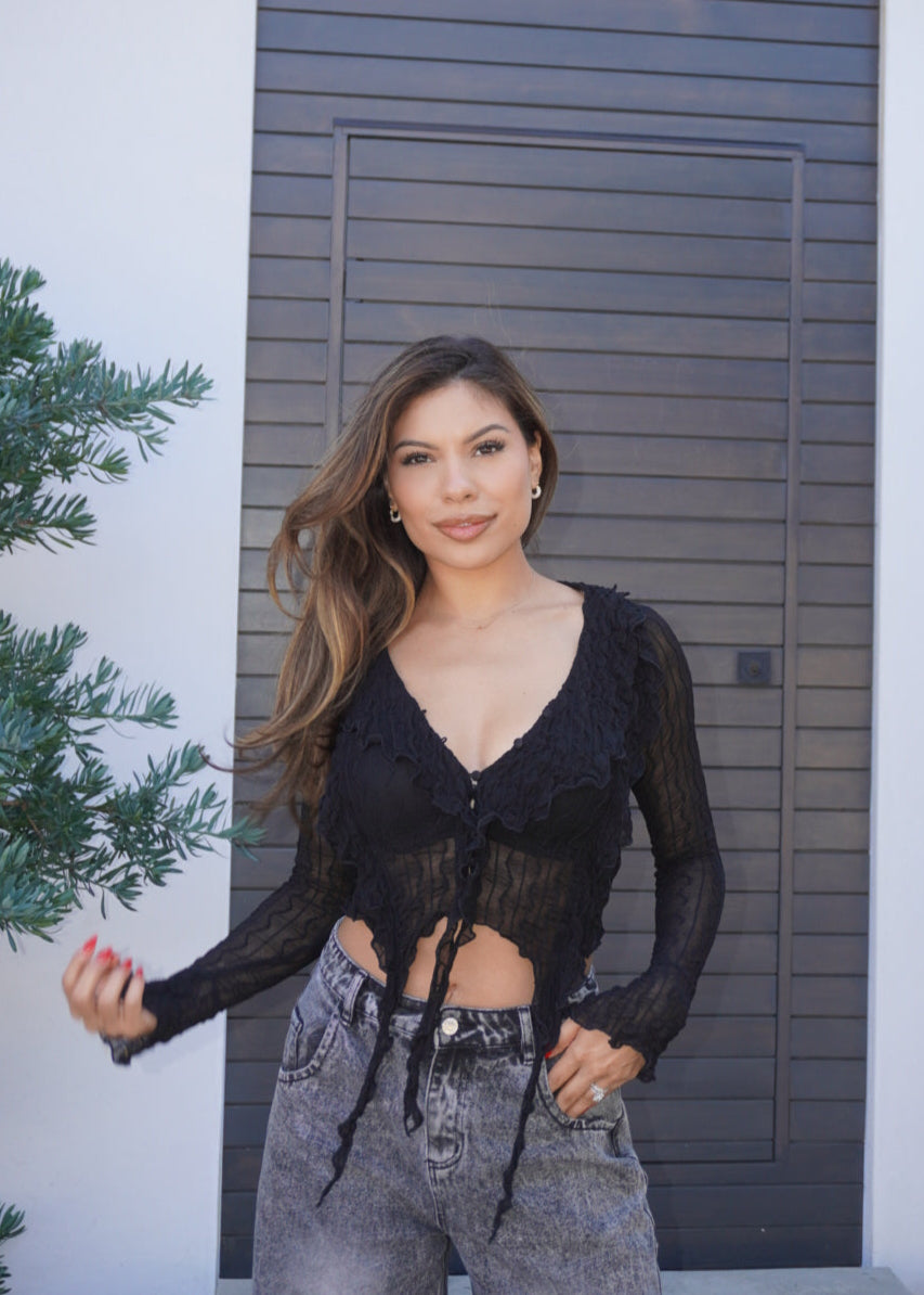 Sierra Ruffle Top | Black