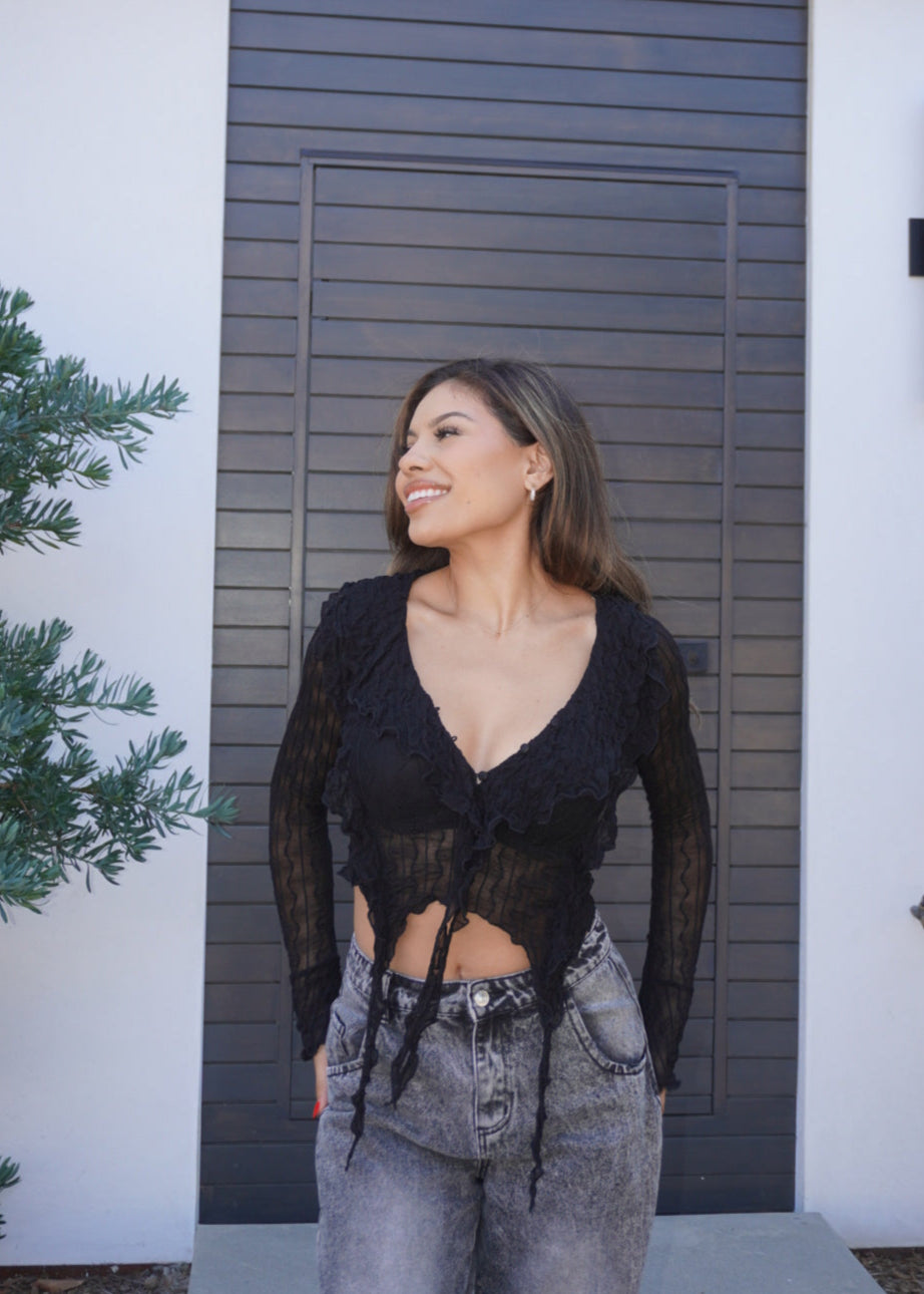 Sierra Ruffle Top | Black
