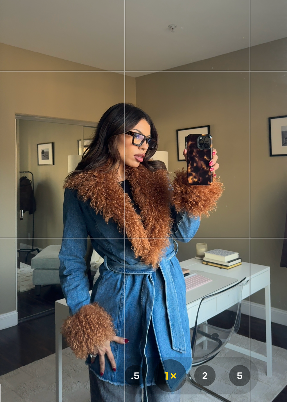 Clemmie Fur Demin Coat