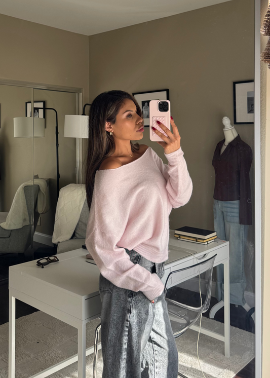 Malory Sweater | Baby Pink