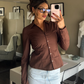 Stassie Button Up Top | Brown