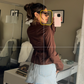 Stassie Button Up Top | Brown
