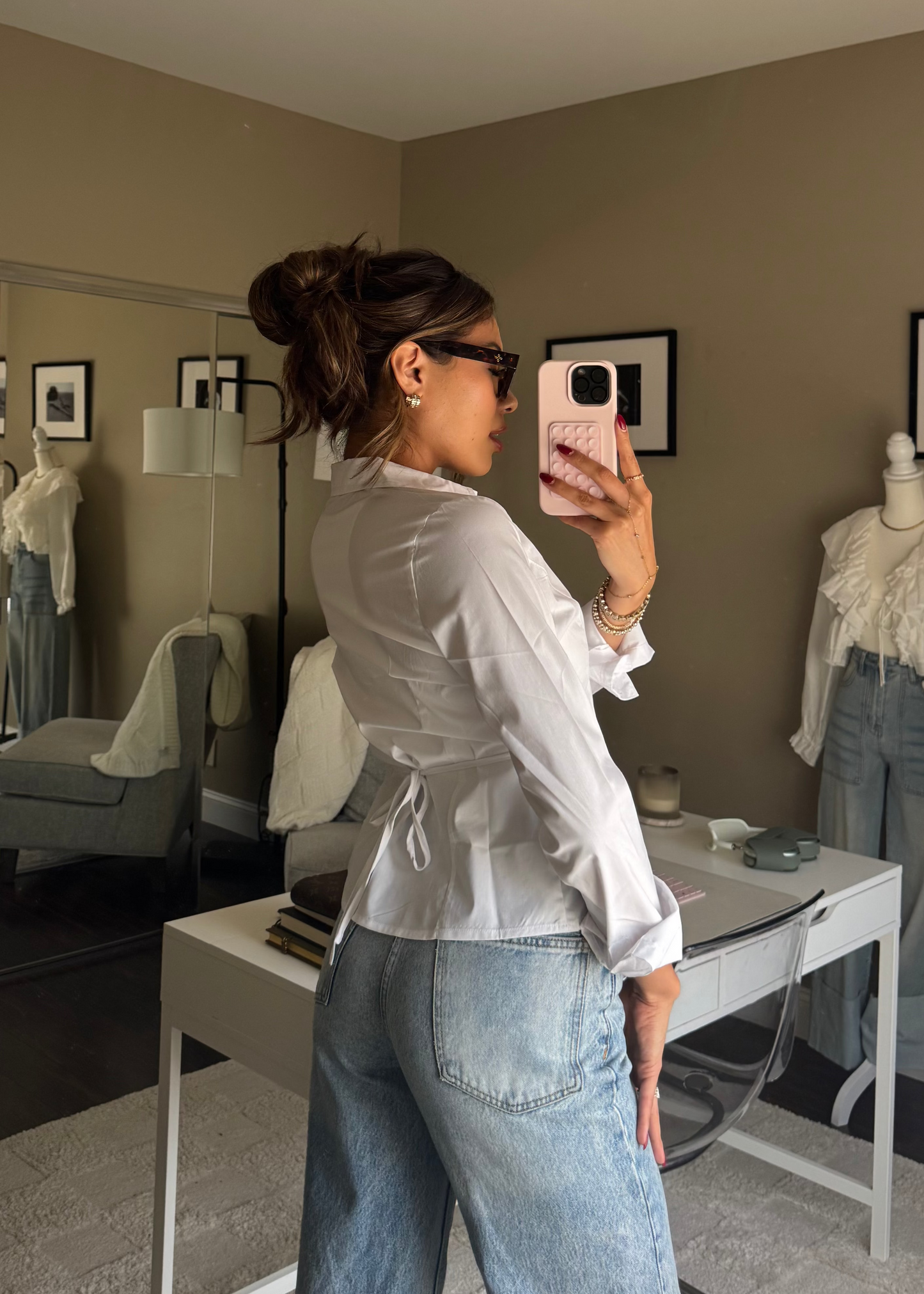 Stassie Button Up Top | White