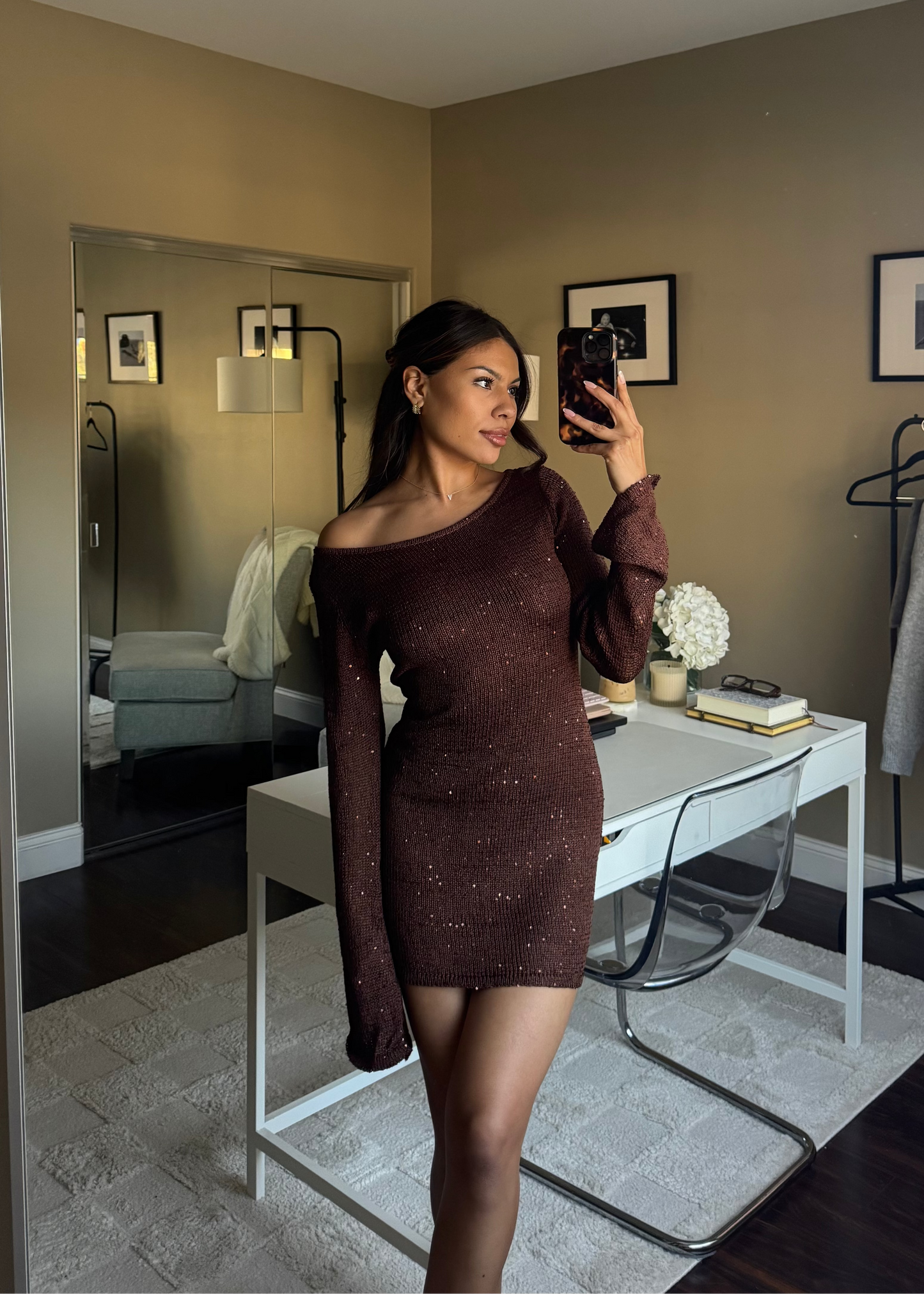 Coco Long Sleeve Dress | Brown