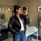 Giana Oversized Leather Jacket