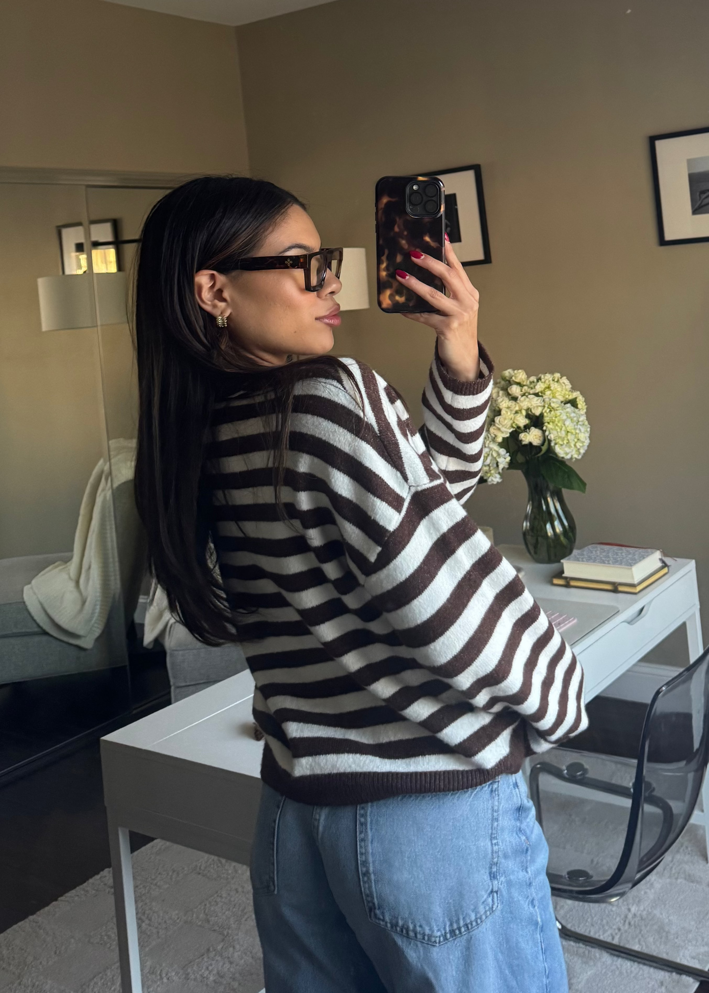 Dream Stripped Sweater | Brown