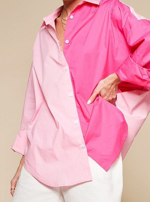 Fay Button Up | Pink